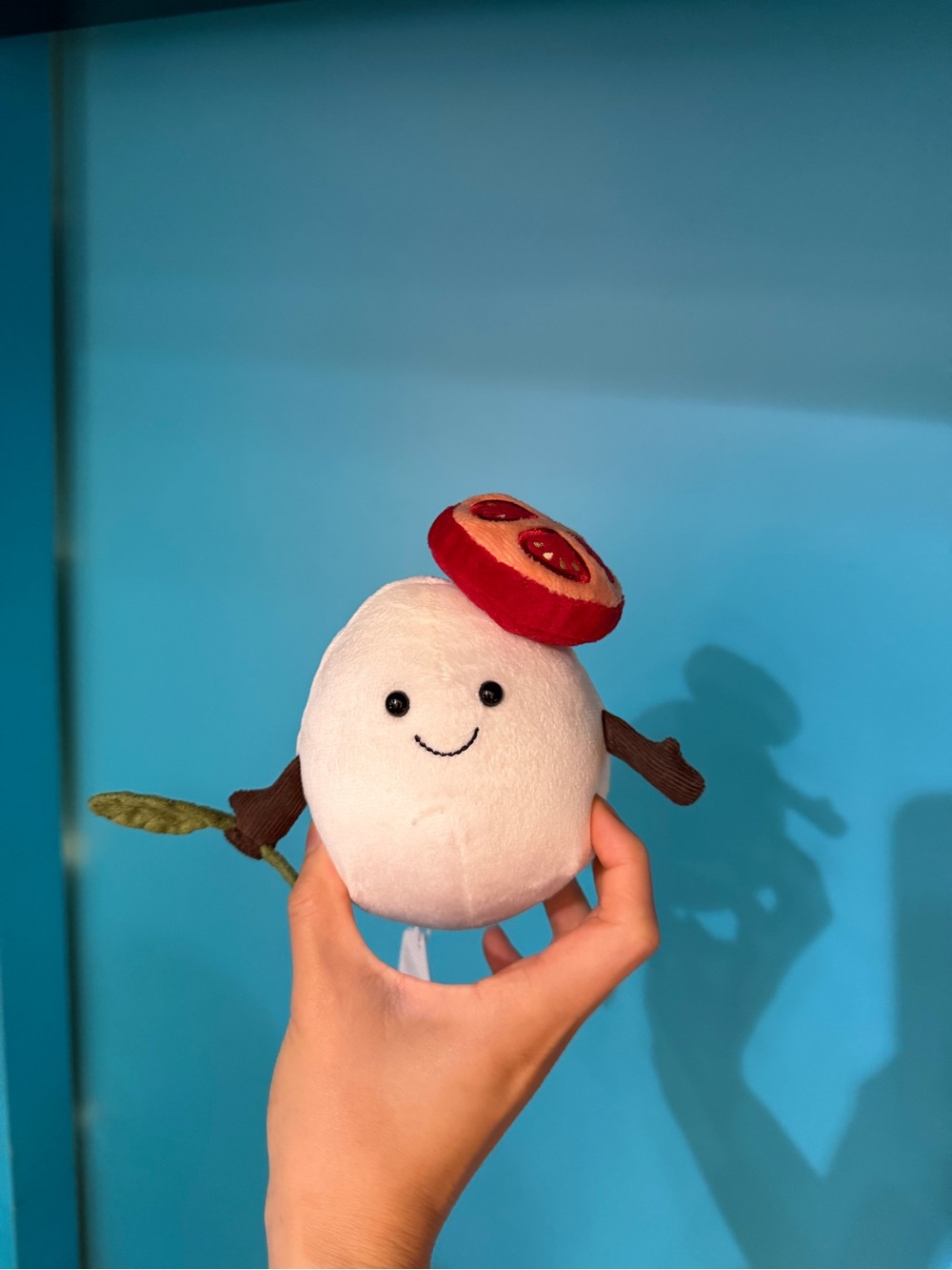 Jellycat White Plush Mushroom with Red Cap and Brown Stem